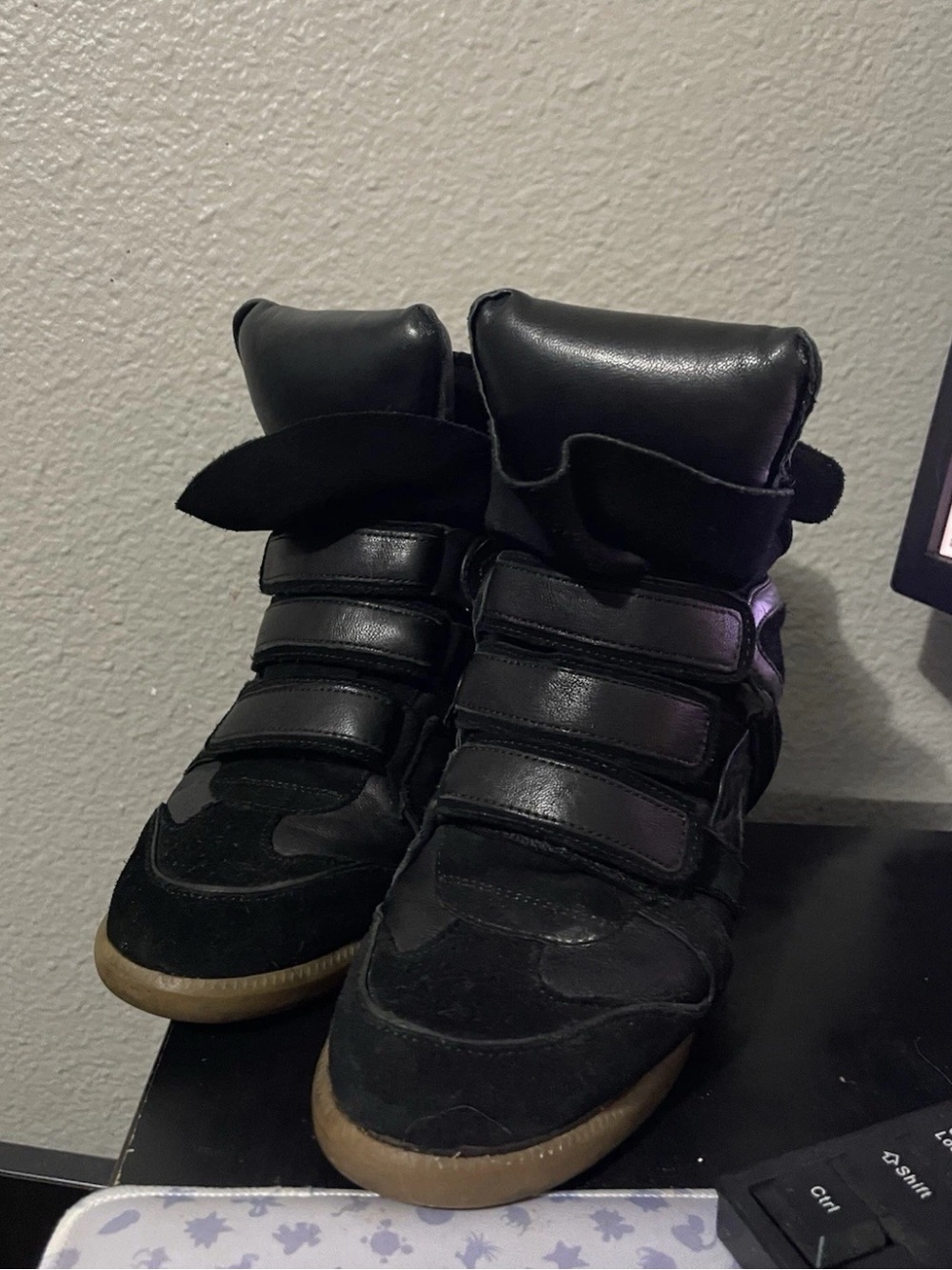 Isabel Marant Black High-Top Sneaker with Gum Sole